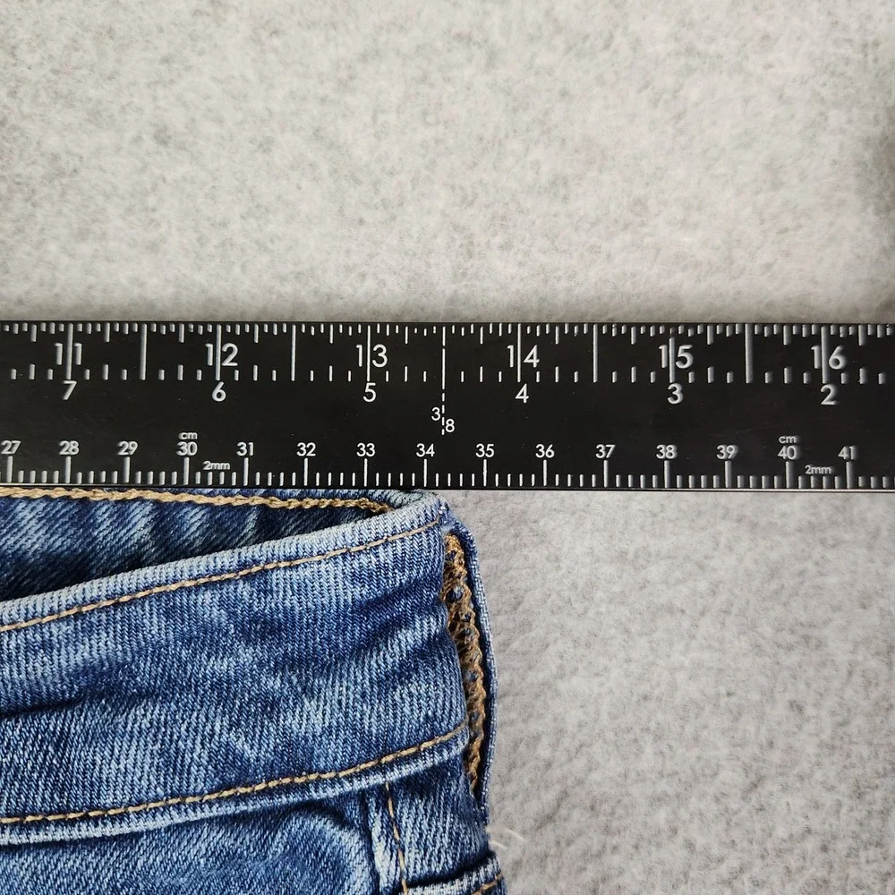 Old Navy Jean Shorts Womens 2 Blue Denim High Rise Stretch Medium Wash Cuffed‎